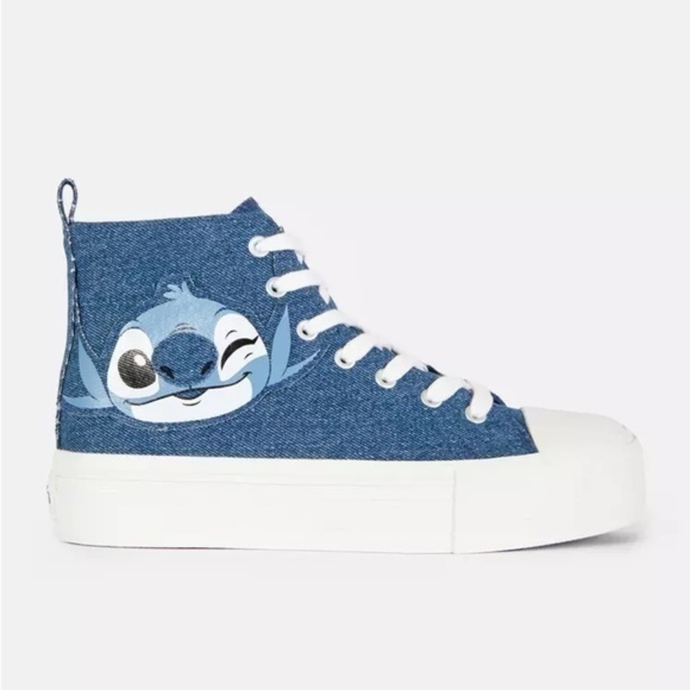 Disney : Stitch Blue Denim High Tops Sneaker | Size 7 | NWT ✨